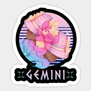 Retro Gemini Zodiac Sticker